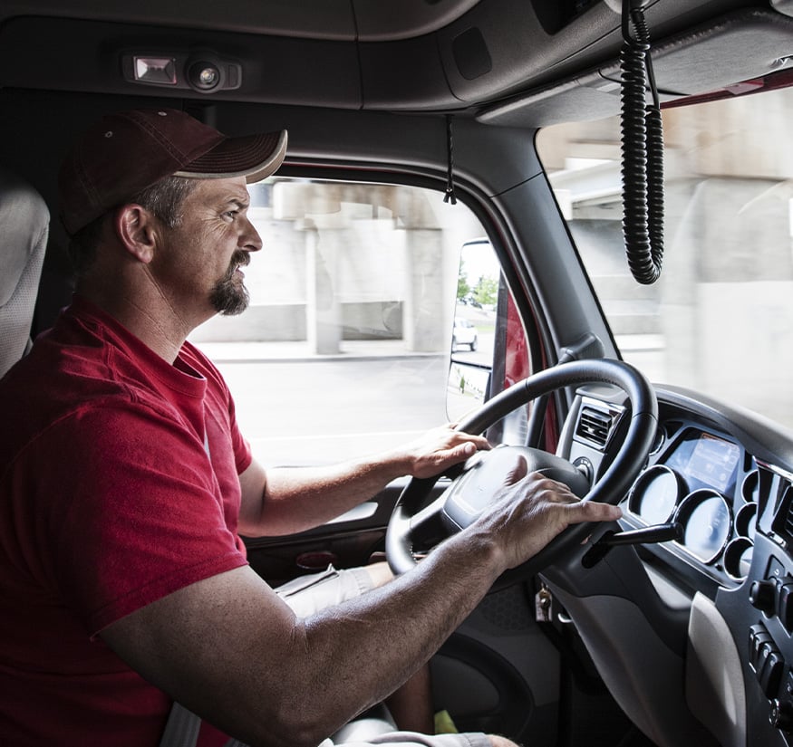 Truck Driver Behind Wheel